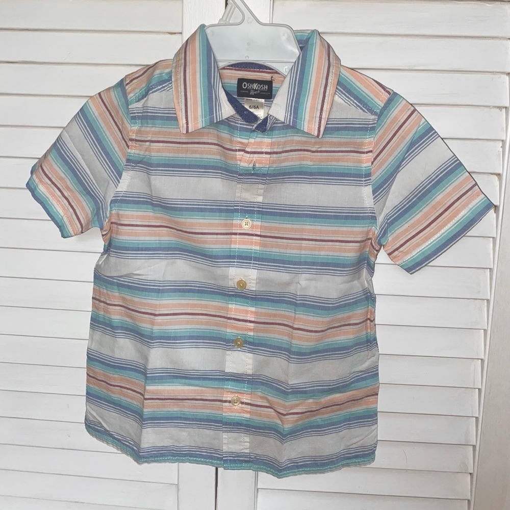 OshKosh B'gosh Striped Kids Shirt - Blue, Orange, White